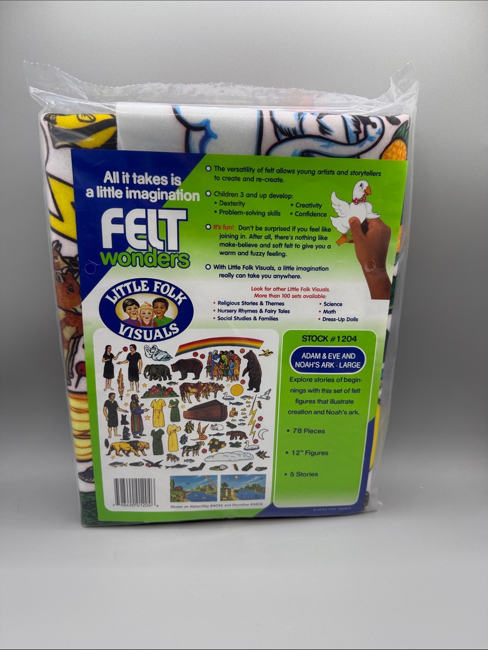 Felt Wonders Little Folk Visuals Adam & Eve and Noah’s Ark Felt Set #1204 NIP